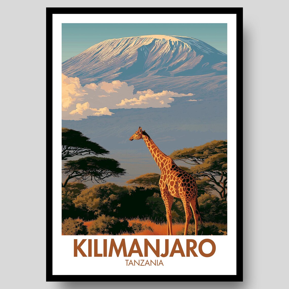 Kilimanjaro Mount Wall Art Tanzania Poster Print