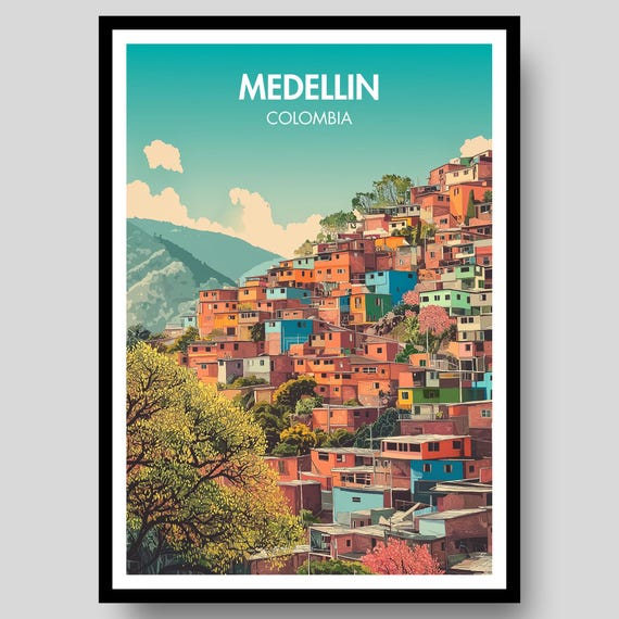 Medellin Poster, Colombia Travel Poster