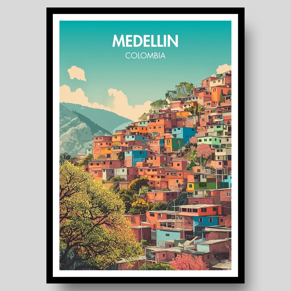 Medellin Poster, Colombia Travel Poster