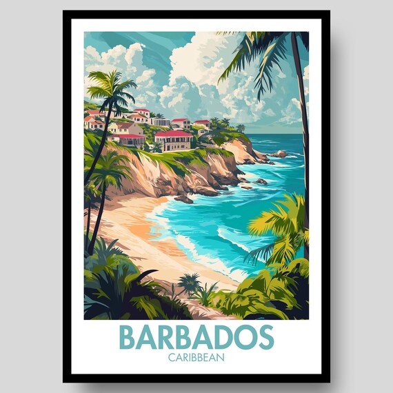 Barbados Poster Caribbean Wall Art Print Gift