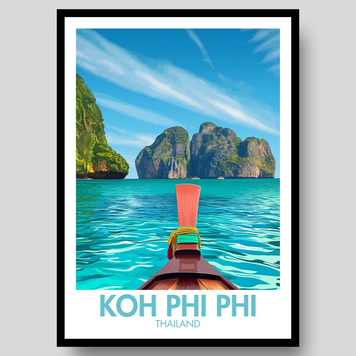 Koh Phi Poster, Thailand Travel Poster