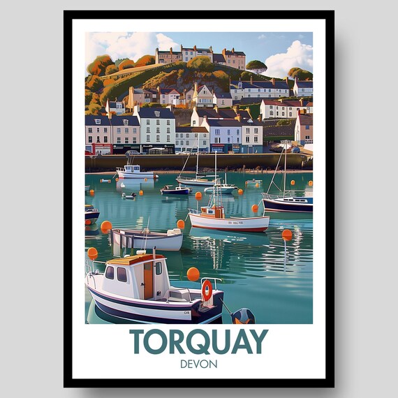 Torquay Poster Print, Devon Countryside