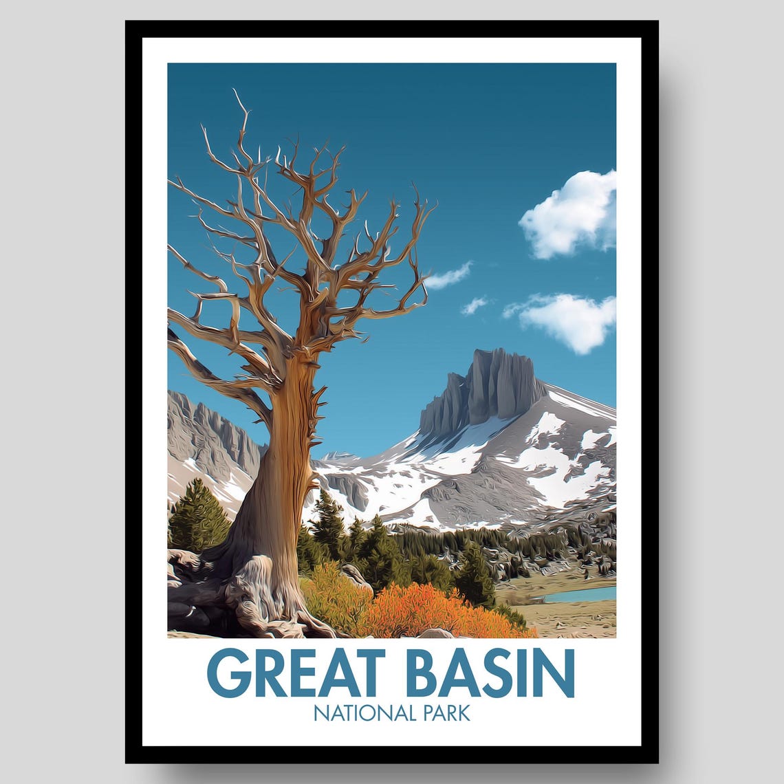 Great Basin National Park Bristlecone Pine Mountain Lake Poster