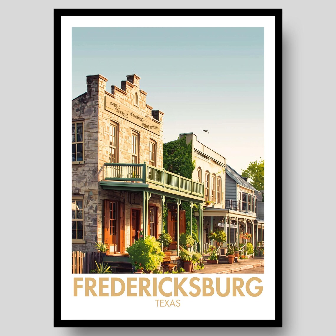 Fredericksburg Texas Travel Poster, Wall Art