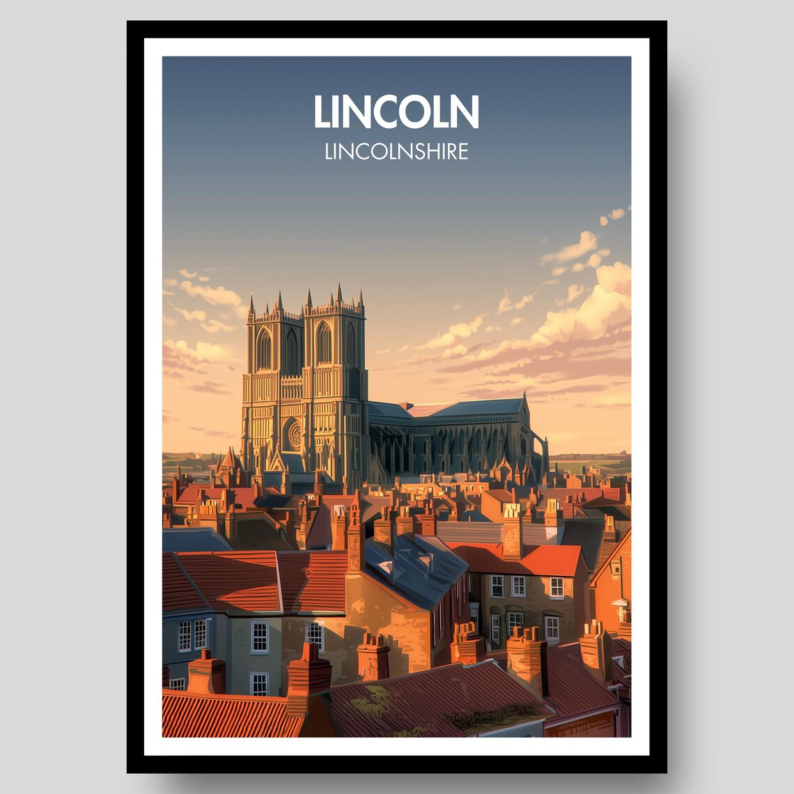 Lincoln Cathedral, Lincolnshire Travel Poster