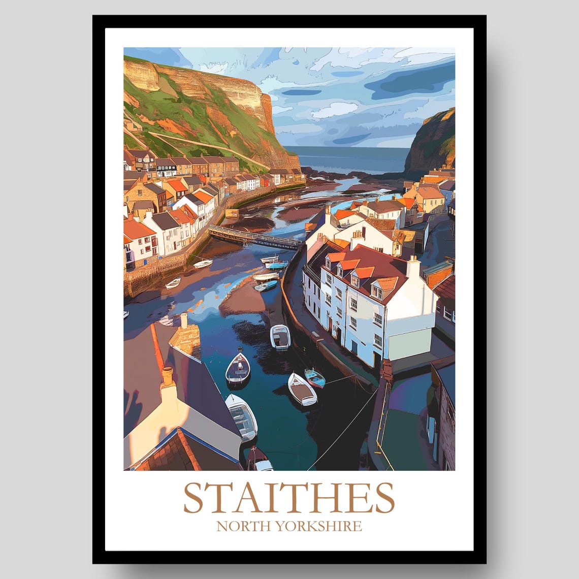 Staithes, North Yorkshire Travel Poster