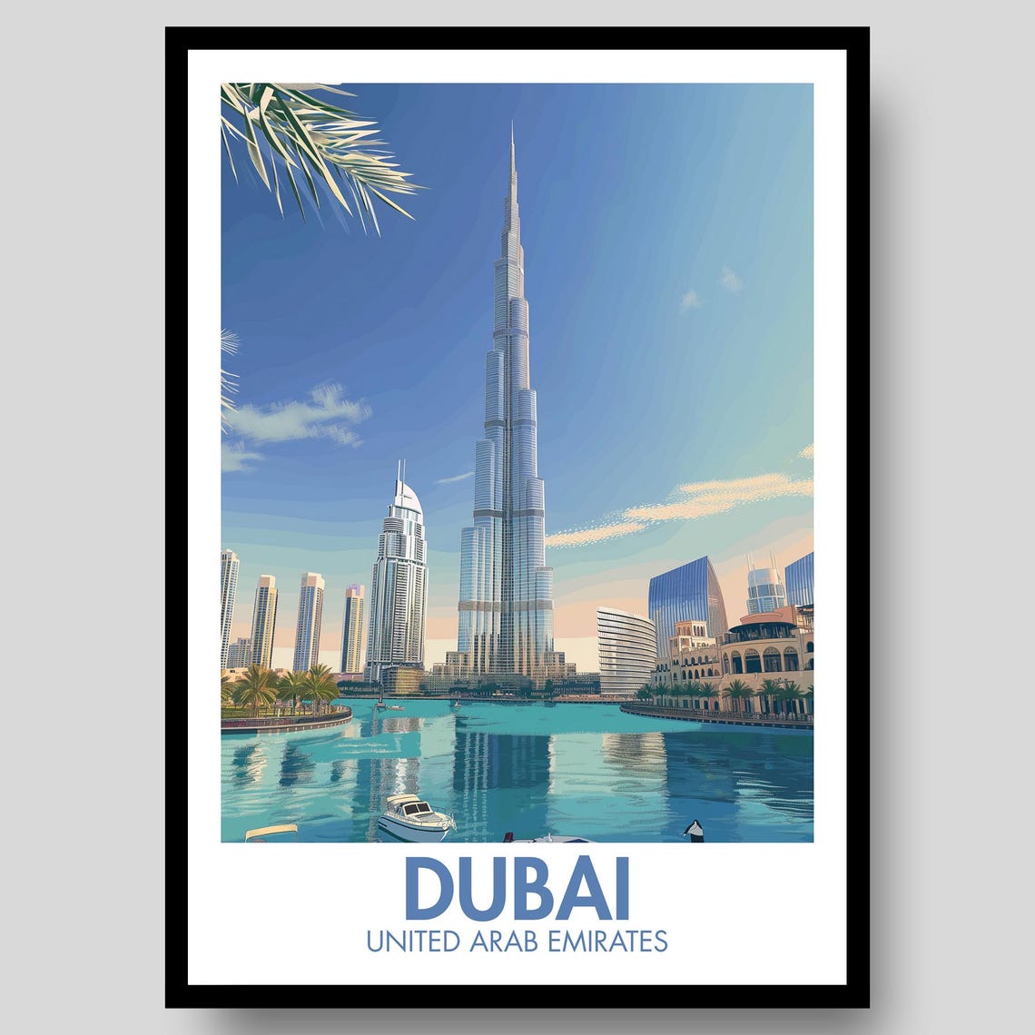 Dubai Poster Skyline Wall Art Decor Travel Print