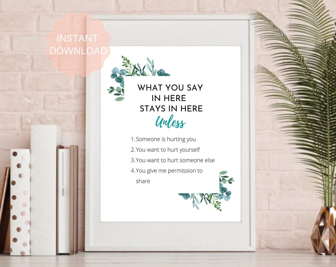 What You Say In Here Stays In Here Counselor Confidentiality Poster