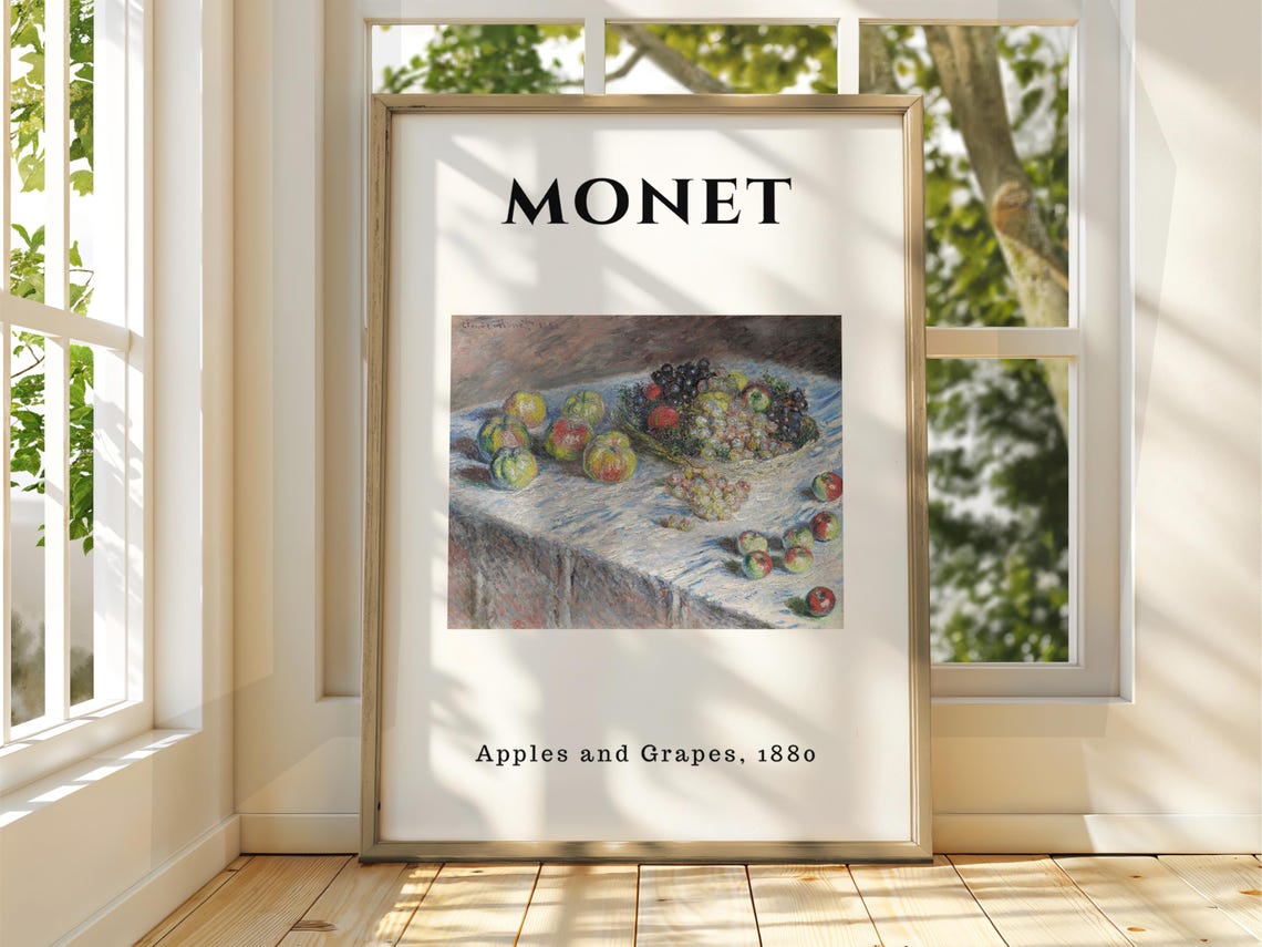 Claude Monet Apples and Grapes 1880 Still Life Fruit Art Poster