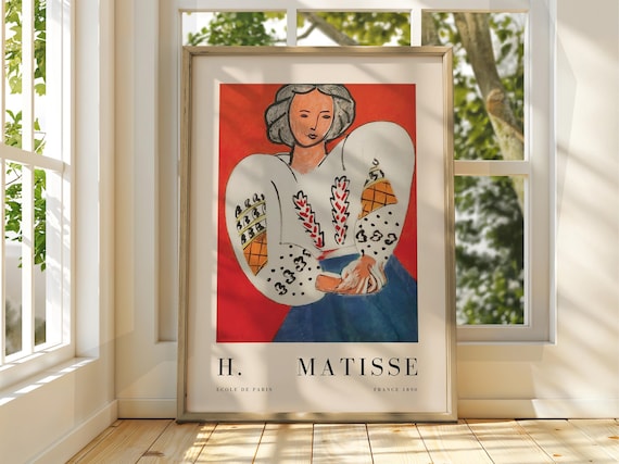 Henri Matisse Woman in Embroidered Blouse Classic Fauvism Poster