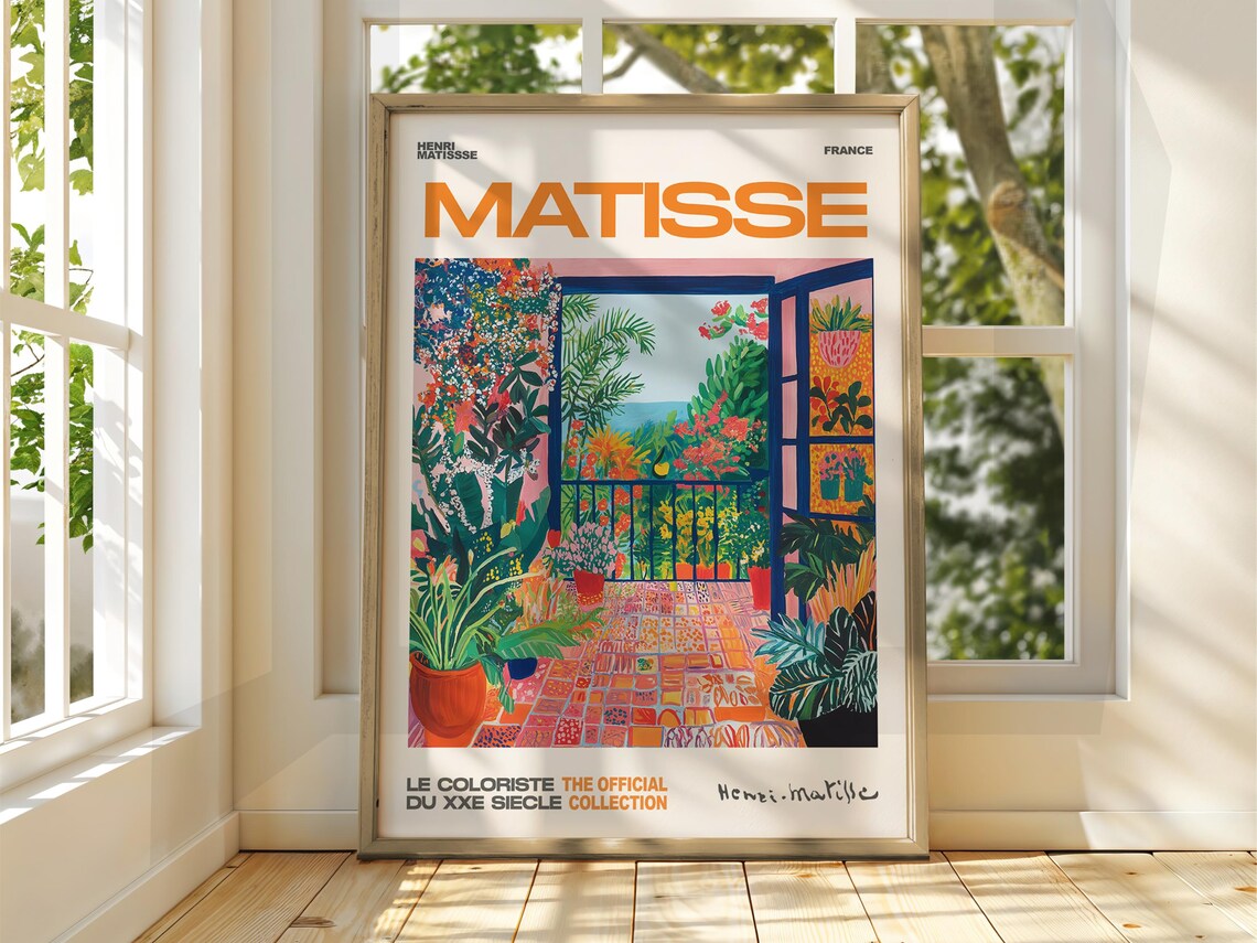 Henri Matisse Style Floral Patio Garden Exhibition Poster Colorful