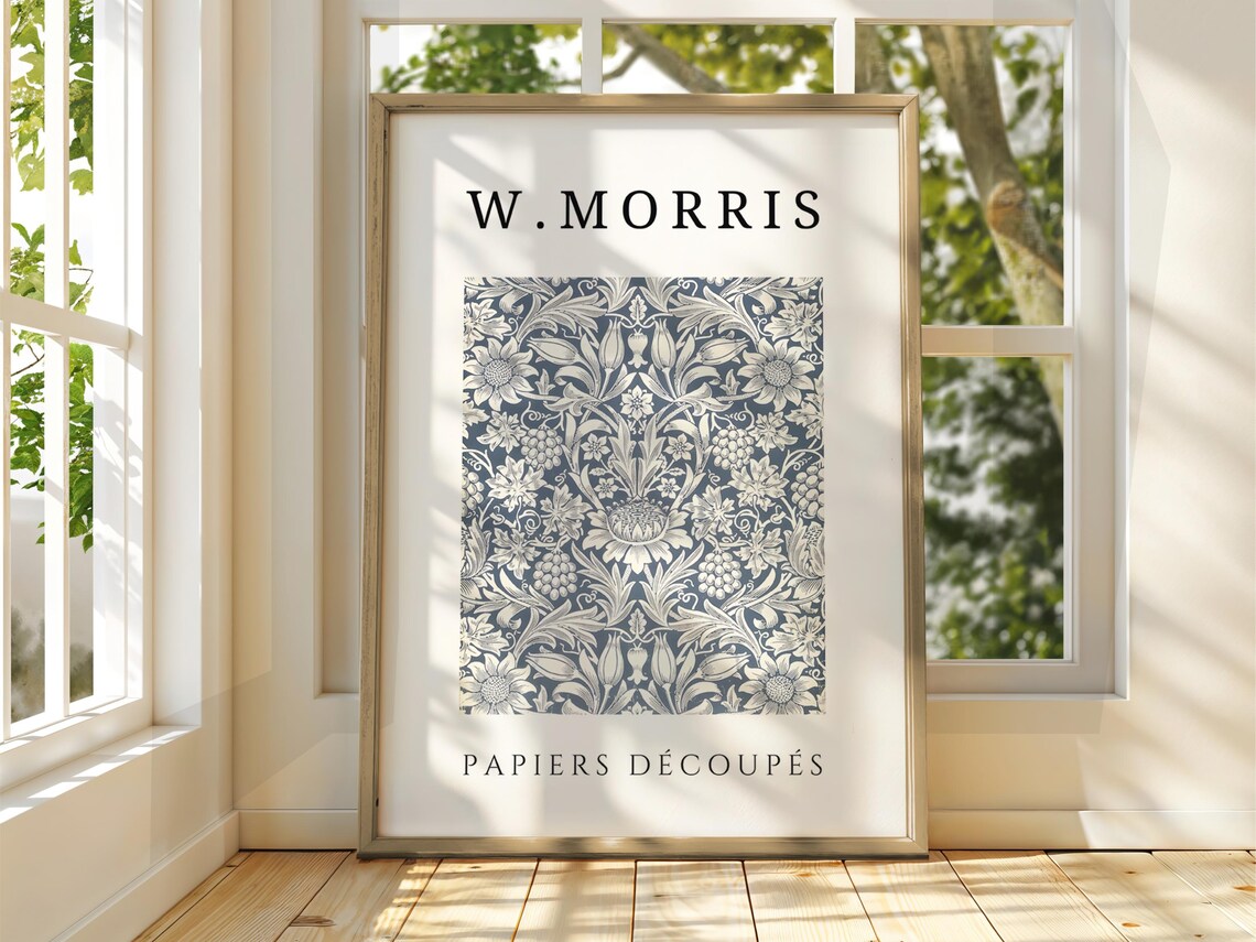 William Morris Style Floral Pattern Art Print
