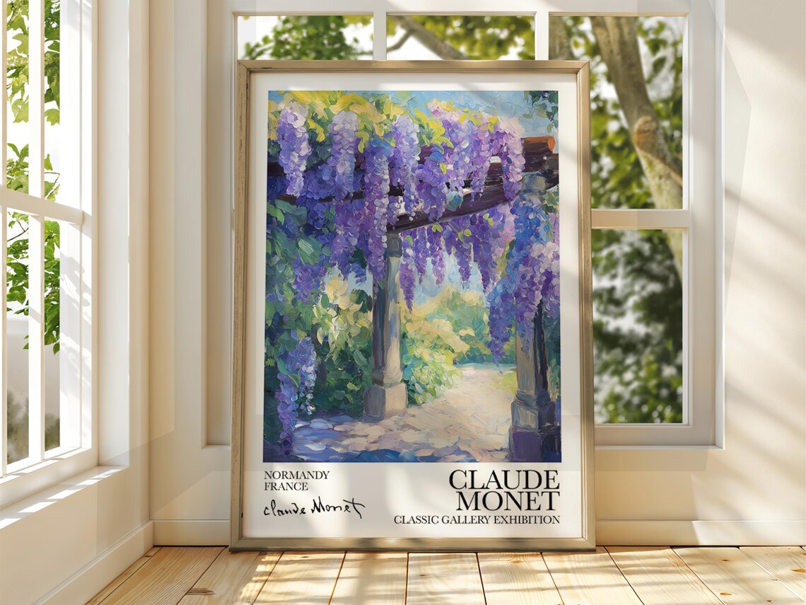 Claude Monet Wisteria Pergola Garden Normandy France Poster Art