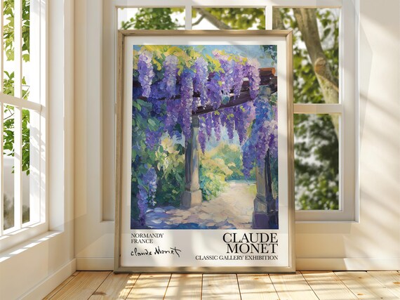 Claude Monet Wisteria Pergola Garden Normandy France Poster Art