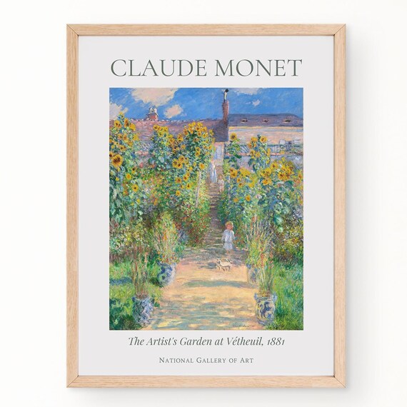 Monet The Artists Garden at Vetheuil Sunflowers 1881 Landscape Art Poster
