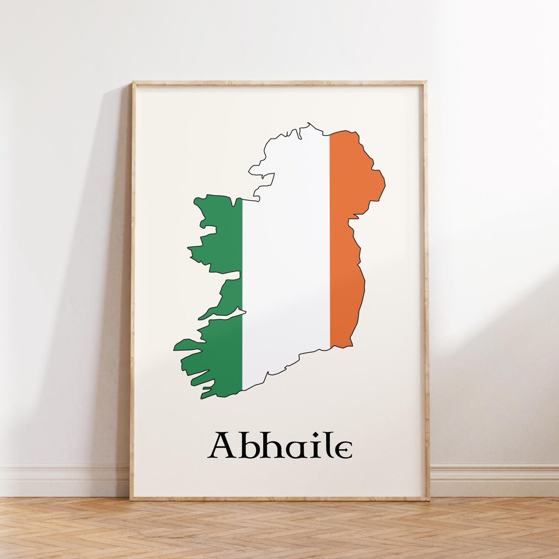 Ireland Map Irish Flag Abhaile Home Celtic Wall Art Decor Poster
