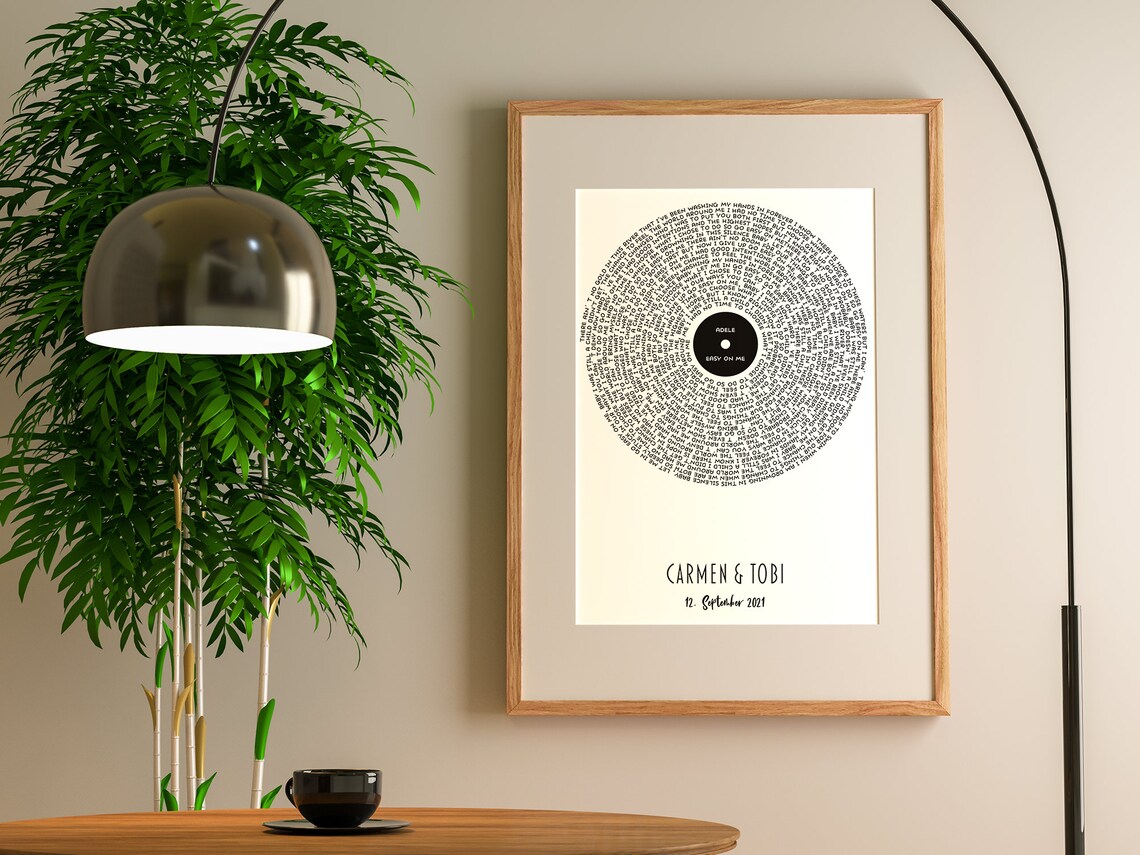 Vinyl Record Lyrics Personalized Anniversary Poster - Image 2