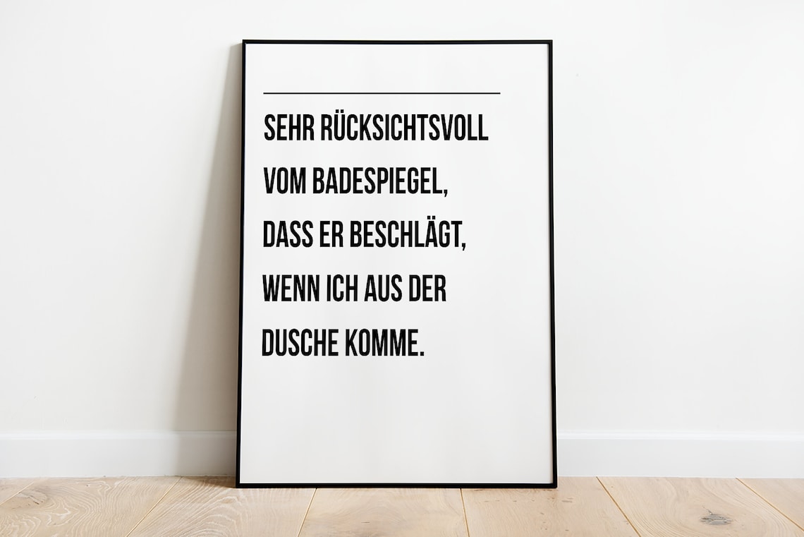 Funny Bathroom Mirror Poster, Bathroom Wall Art Print