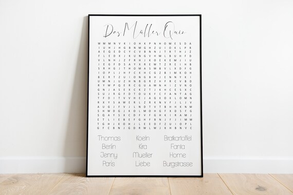 Personalized Crossword Puzzle, Poster Print