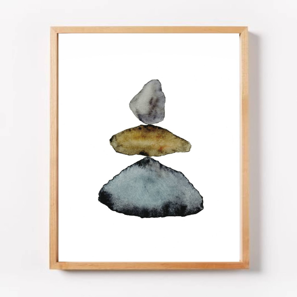 Balancing Stones Minimal Watercolor Art Print