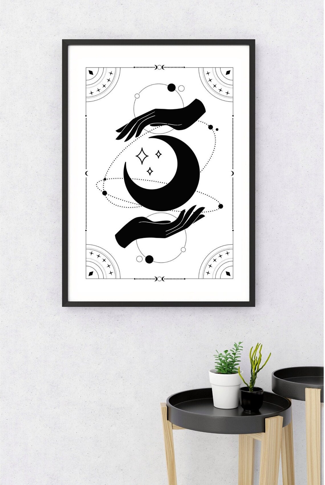 Celestial Mystic Moon Stars Zodiac Art Print - Image 3