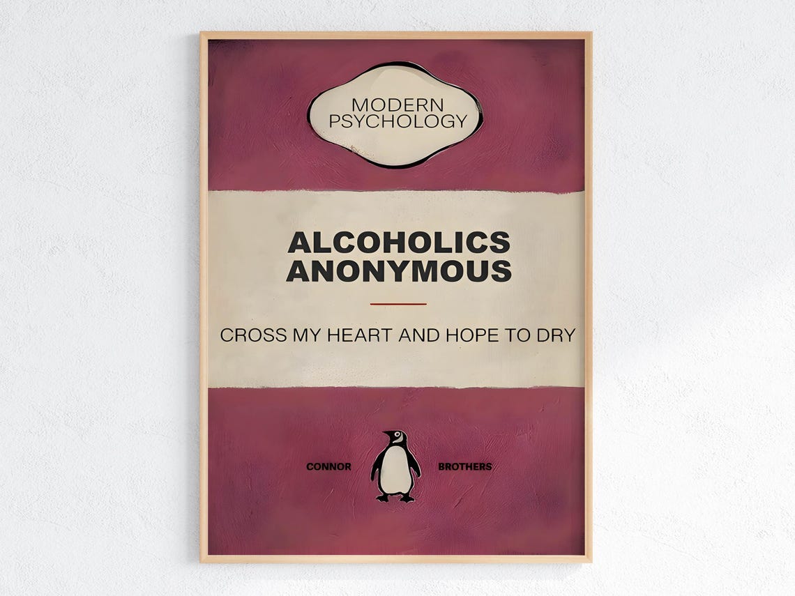Alcoholics Anonymous Cross My Heart Modern Psychology Poster