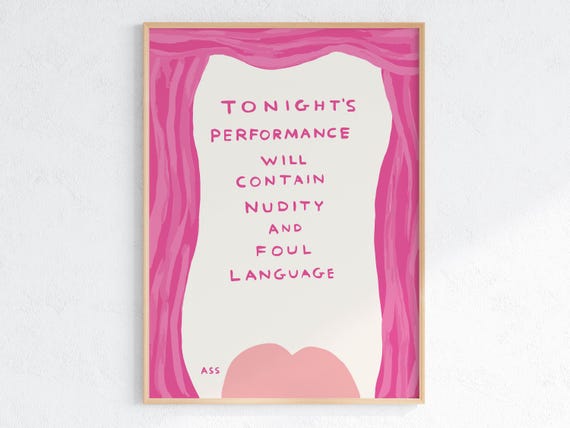 David Shrigley Foul Language Unique Gift Idea Fun Home Art Whimsical Pop Print Modern Wall Decor Pop Print For Home Decor