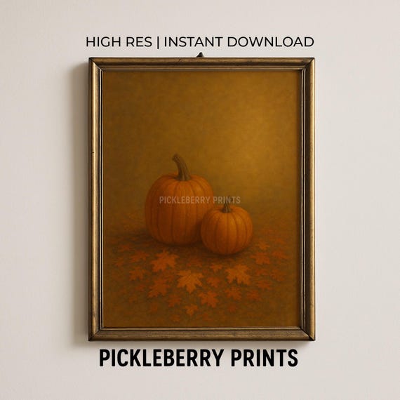 Halloween Pumpkin Print Wall Art Instant Fall Home Decor Seasonal Harvest Autumn