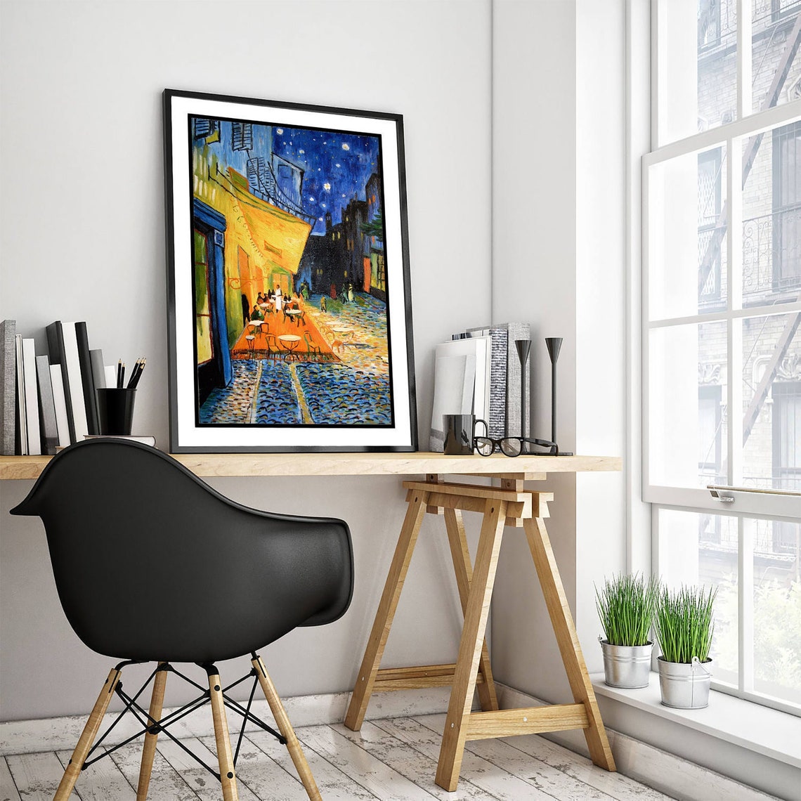 Vincent Van Gogh Cafe Terrace At Night 1888 Classic Art Poster - Image 2