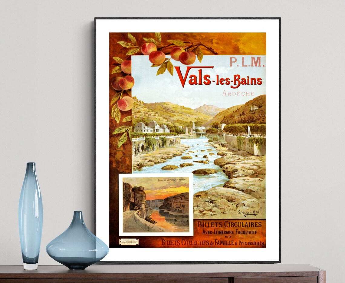 Vals Les Bains Vintage Travel Poster, France