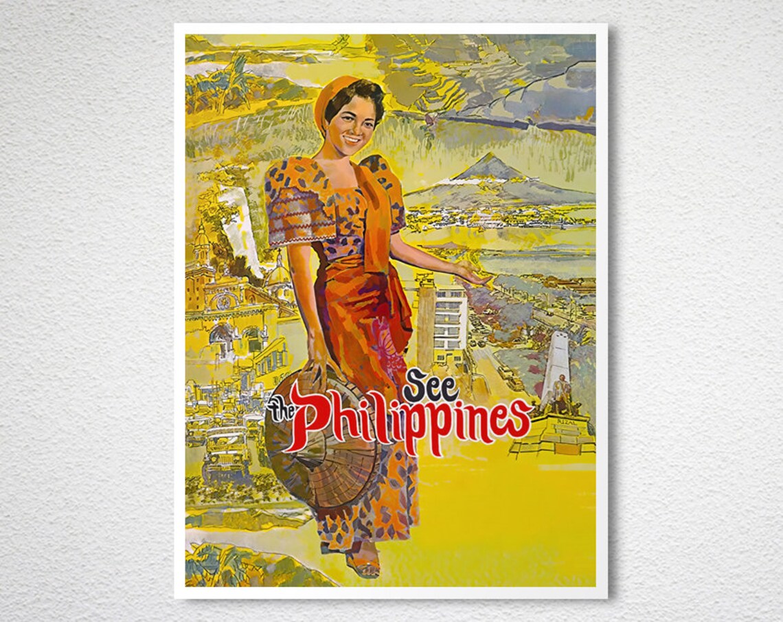 See The Philippines Vintage Travel Poster, Islands Map - Image 2