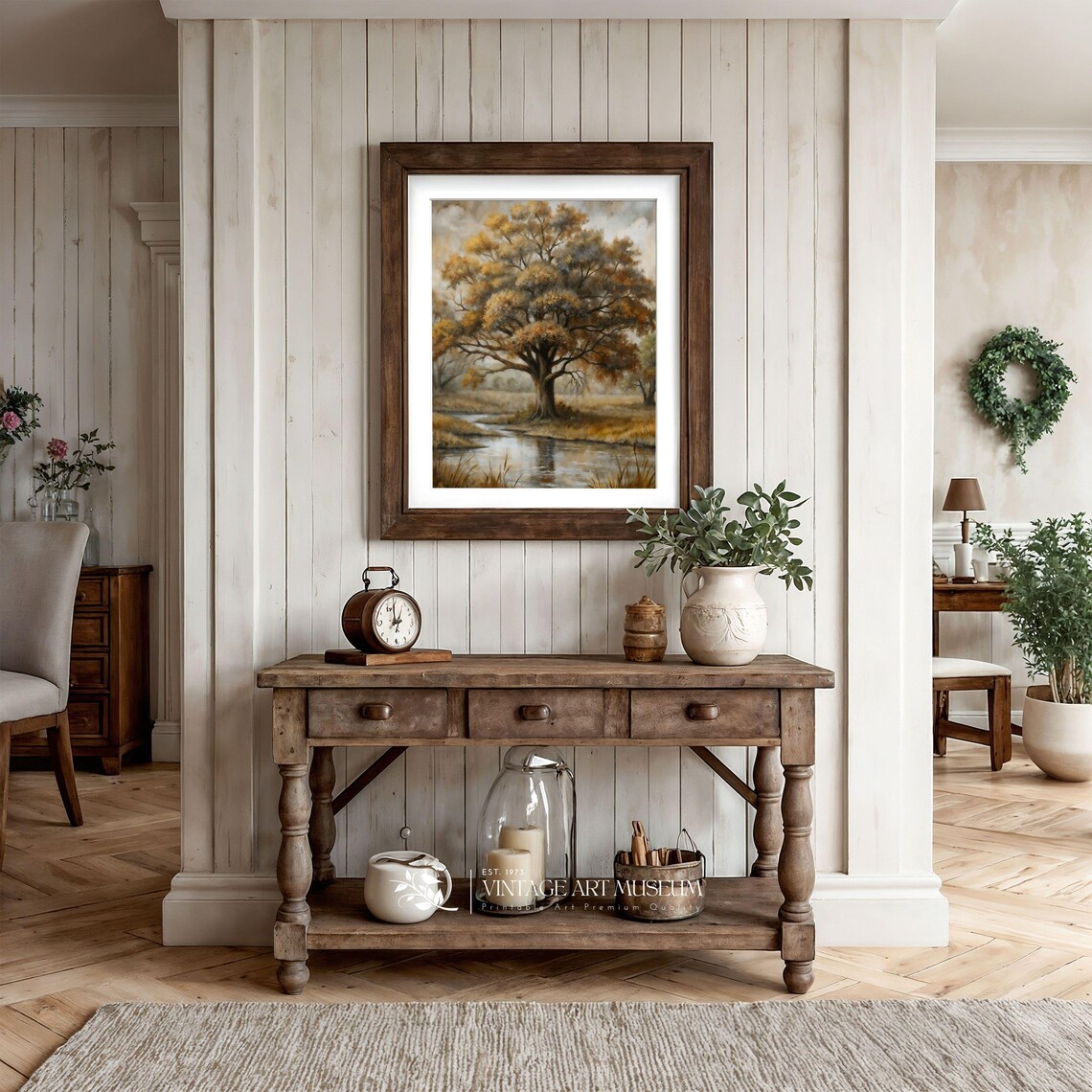 Single Rowan Tree Vintage Landscape Art Print - Image 2
