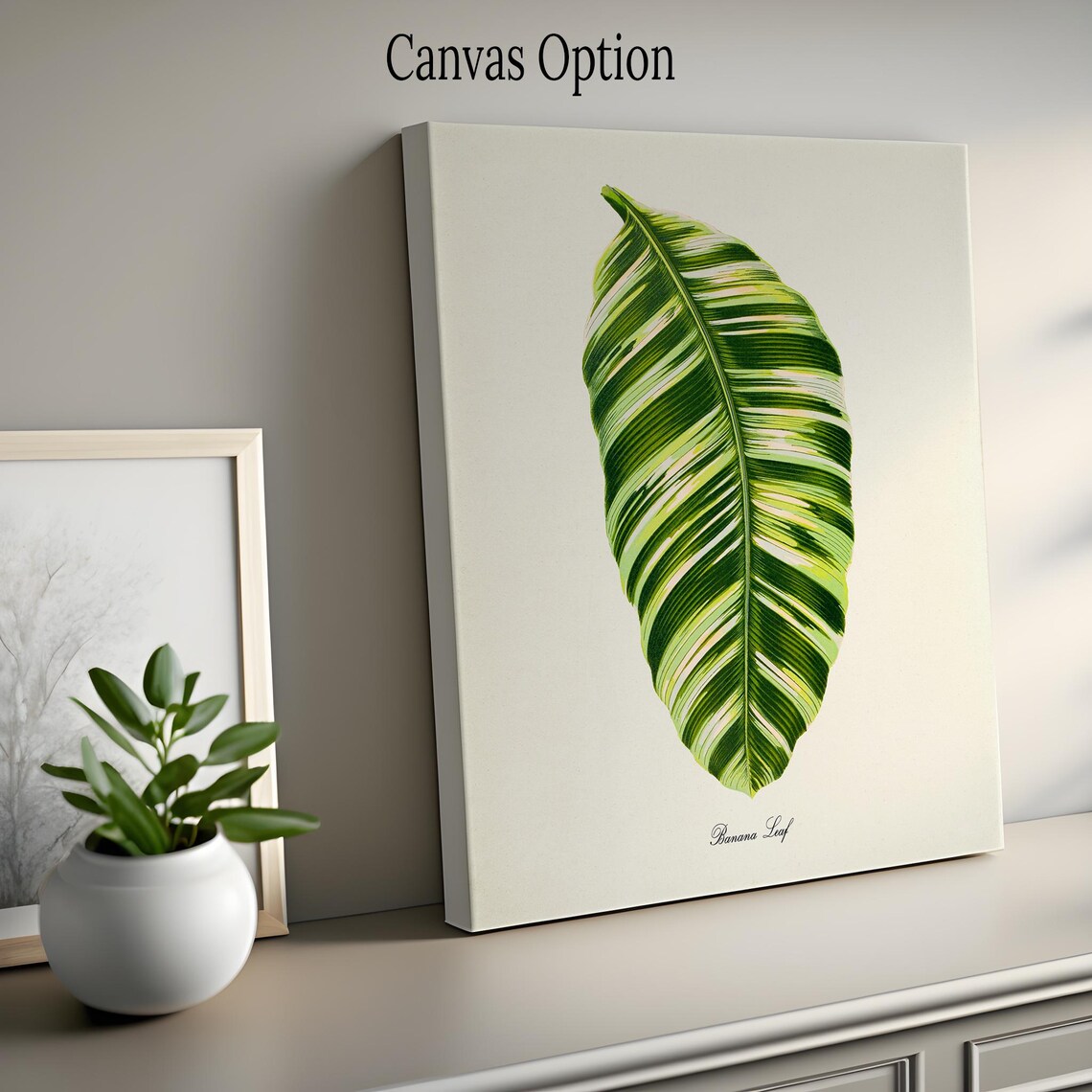 Banana Leaf Botanical Art Print, Green Leaves - Image 2