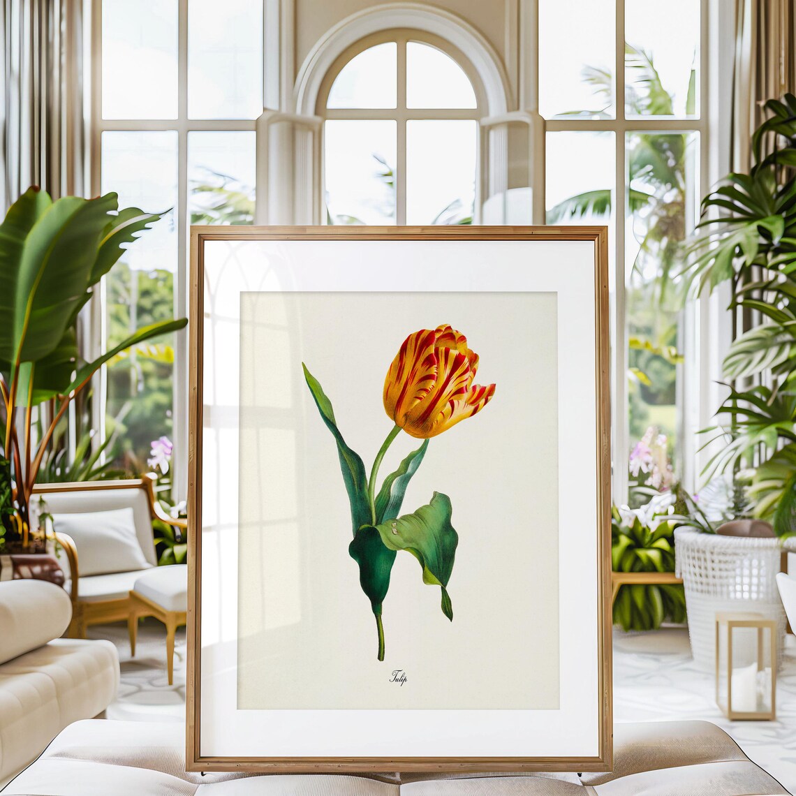 Yellow and Red Tulip Art Print, Botanical Poster - Image 3