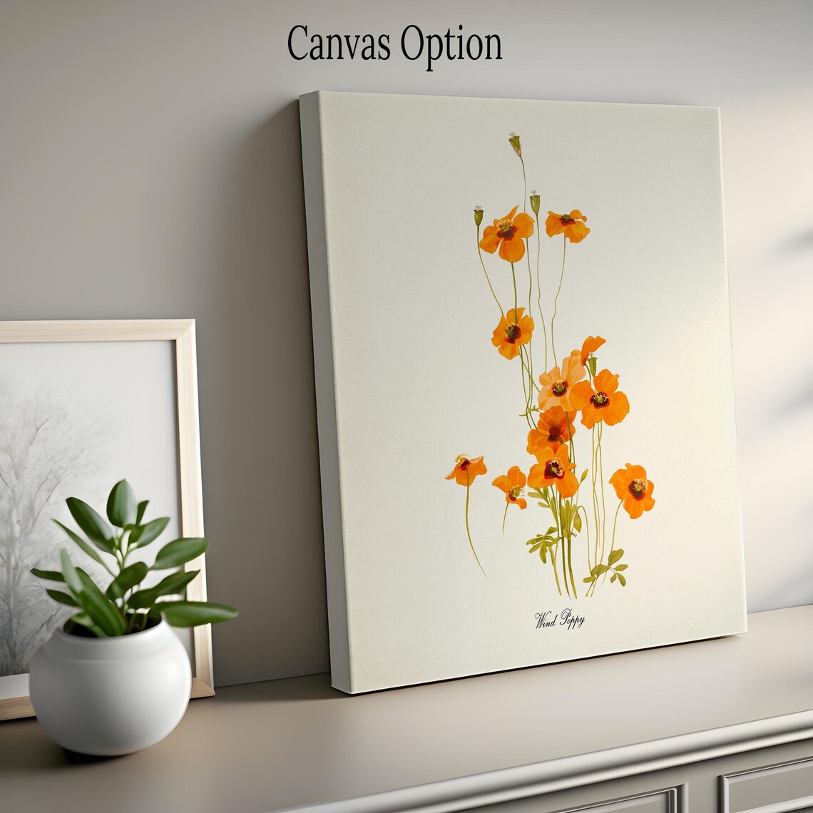 Wind Poppy Flower Art Print, Botanical Floral Print - Image 2