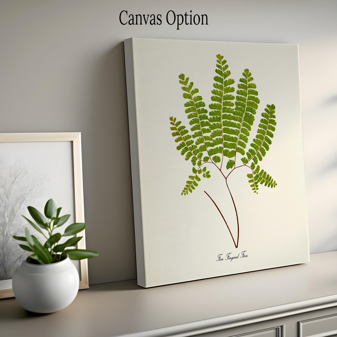 Five Fingered Fern Art Print, Botanical Wall Art - Image 2
