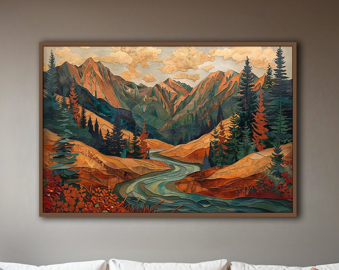 Abstract Landscape Art Print, Bold Earthtones - Image 4