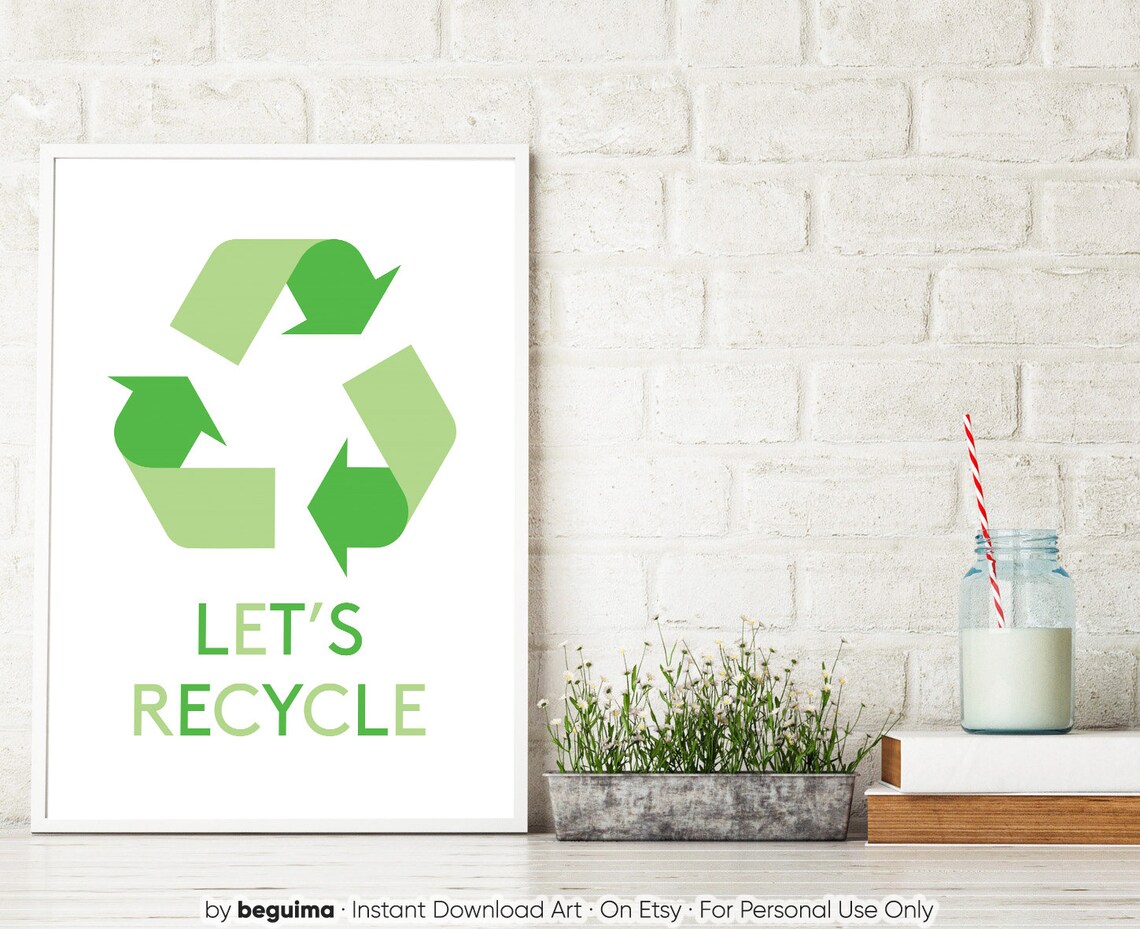 Recycling Symbol Poster, Kids Kitchen Decor - Image 3