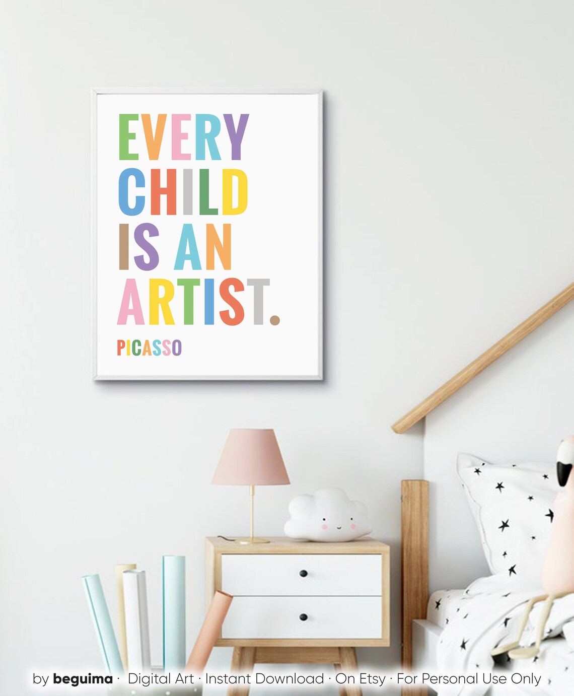 Every Child Is an Artist Quote Poster, Pablo Picasso - Image 2