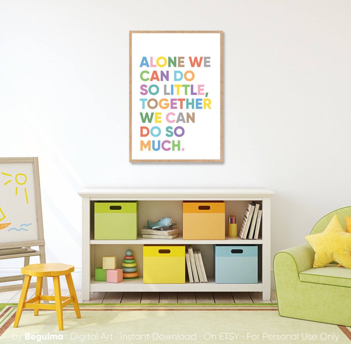 Alone We Can Do So Little Together Quote Colorful Team Poster - Image 4