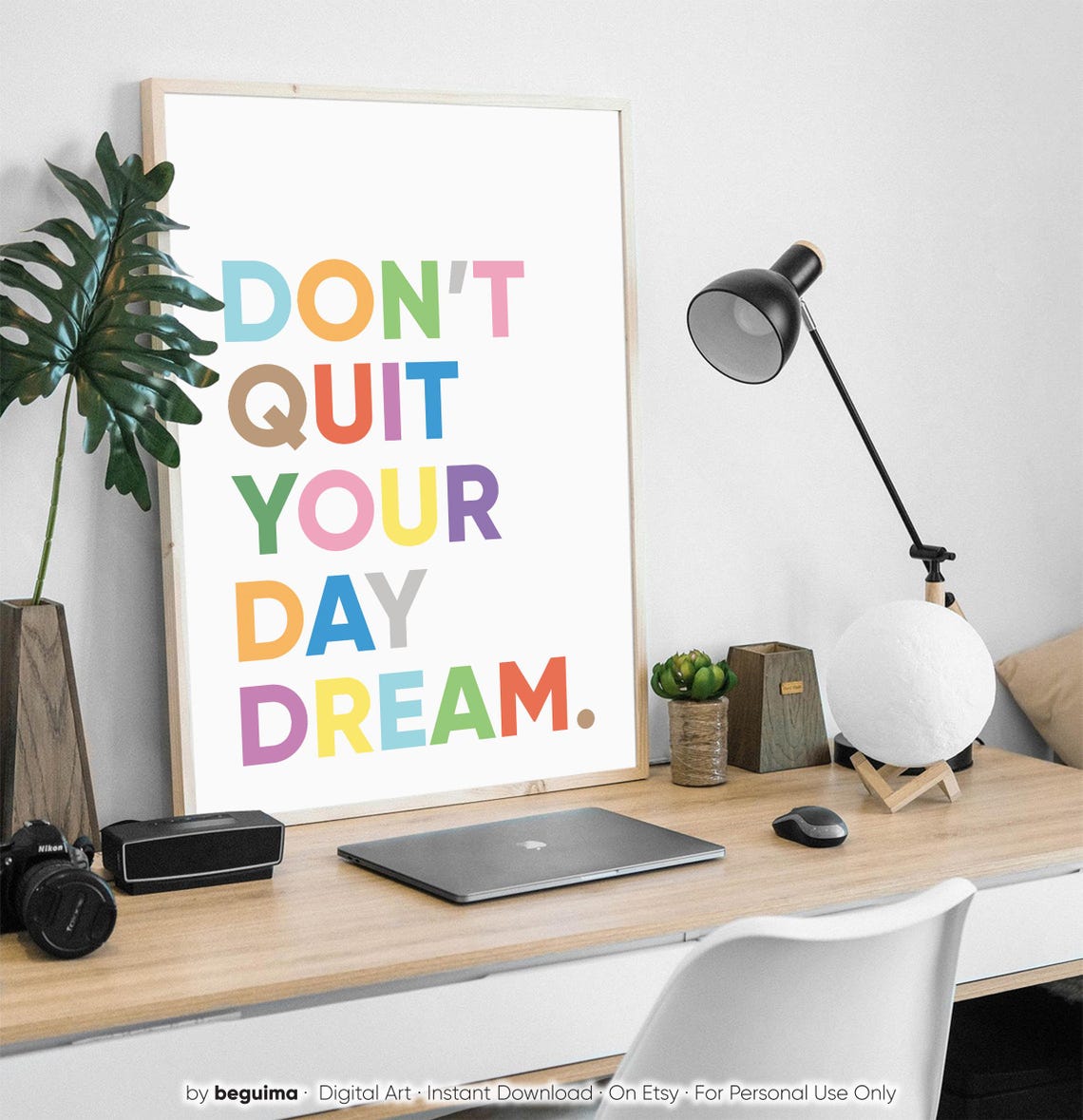 Do Not Quit Your Daydream Colorful Cheerful Inspiration Poster - Image 2