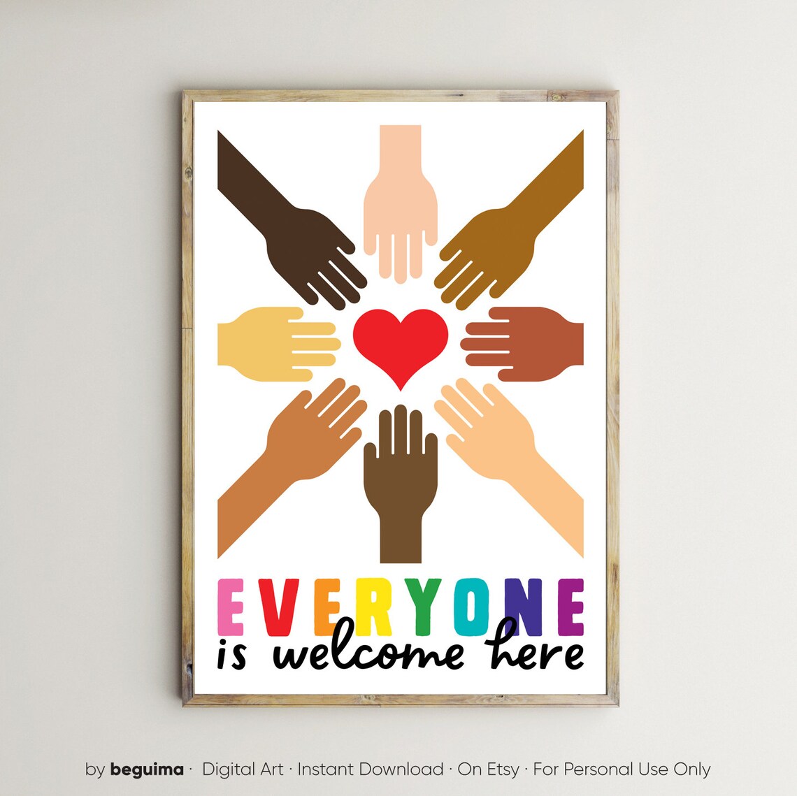 Everyone Is Welcome Here Classroom Wall Art Print