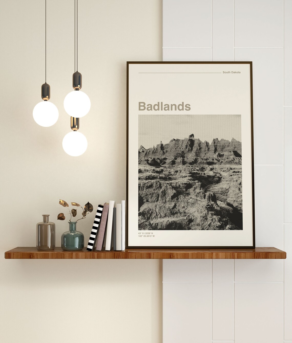 Badlands National Park Minimalist Landscape Art Print - Image 3