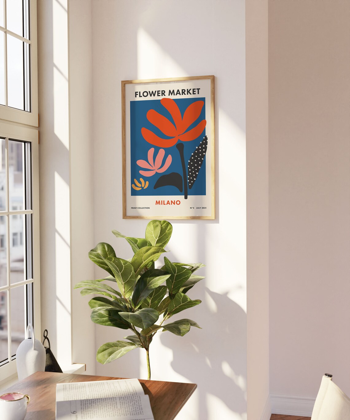 Flower Market Print Milano Italy, Retro Travel Poster - Image 2
