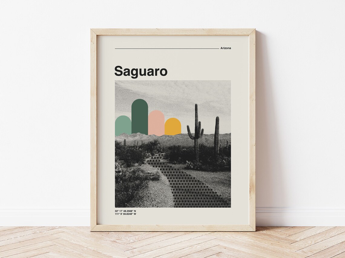 Saguaro National Park Retro Minimalist Travel Poster - Image 2