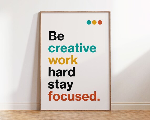 Retro Inspirational Office Typography Art Print