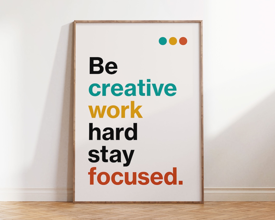 Retro Inspirational Office Typography Art Print