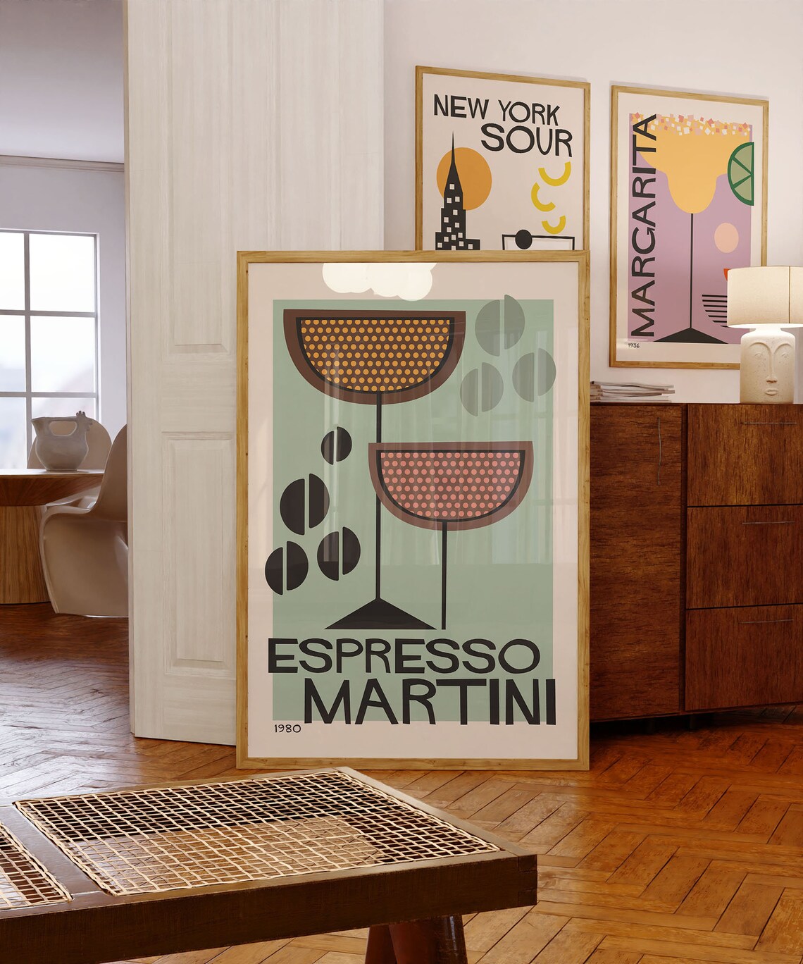 Espresso Martini Retro Mid-Century Bar Art Print - Image 2