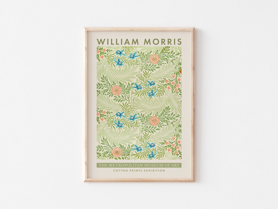 William Morris Green Foliage Botanical Museum Exhibition Poster - Image 2