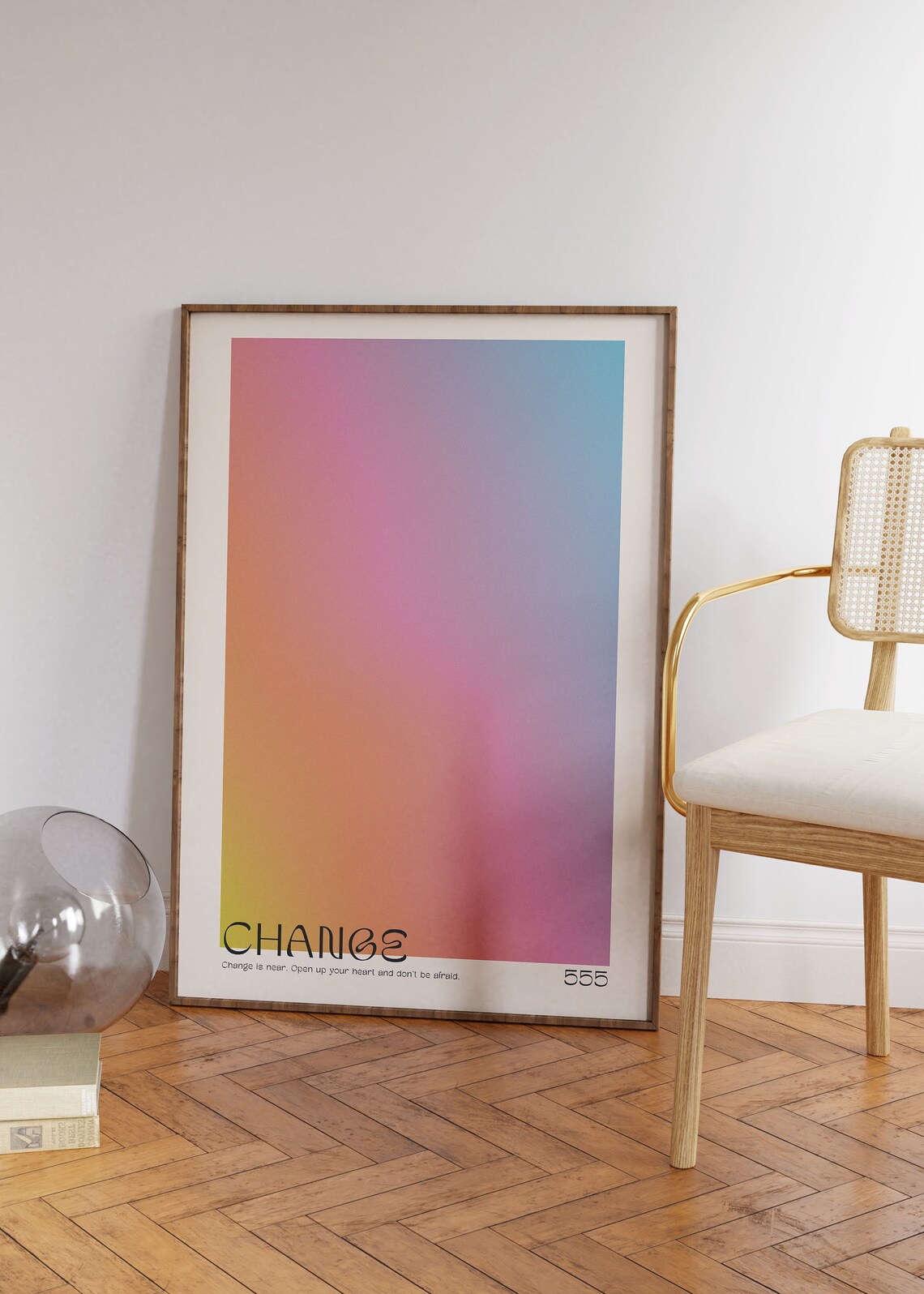 Angel Number 555 Change Gradient Pastel Spiritual Affirmation Wall Art - Image 2